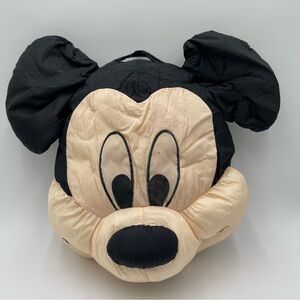 Vtg Nylon Mickey Mouse Head Plush Pillow Face Large Stuffed Toy 18” Kids Bedroom